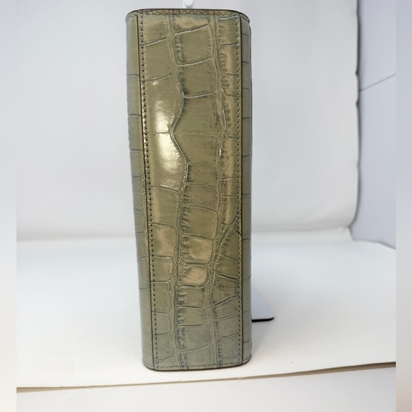 Tory Burch Lee Radziwill Ice Blue Croc-Embossed Shoulder Bag - Picture 13 of 16